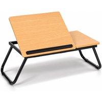 Oypla Portable Folding Laptop Table in Light Brown