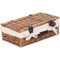 Red Hamper Wicker Small Packaging Cotton Lined Basket in White