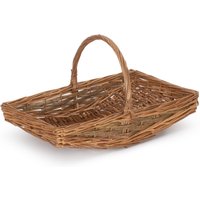 Red Hamper Wicker Unpeeled Willow Garden Trug Basket in Brown | Size: Small