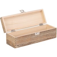 Red Hamper Single Bottle Oak Effect Wooden Box in Brown