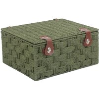 Red Hamper Green Twisted Paper Rope Picnic Basket | Size: Medium