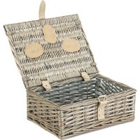 Red Hamper Wicker 30cm Antique Wash Split Willow Basket in Grey