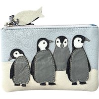 Mala leather RFID Penguin Coin & Card Purse in Blue | Size: Small