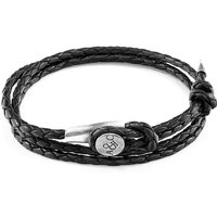 & Dundee Silver & Braided Leather Bracelet