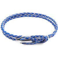 & Padstow Silver & Braided Leather Bracelet cm