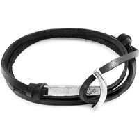 & Clipper Silver & Flat Leather Bracelet