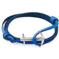 & Admiral Silver & Flat Leather Bracelet