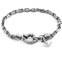 ANCHOR & CREW Men's Salcombe Mooring Silver Chain Bracelet | Size: 21 cm