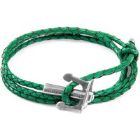 & Union Silver & Braided Leather Bracelet