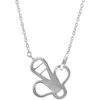 ANCHOR & CREW Women's Flying Bee Link Paradise Silver Necklace Pendant | Size: 18 inches