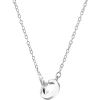 ANCHOR & CREW Women's Twin Circle Link Paradise Silver Necklace Pendant | Size: 18 inches