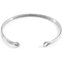ANCHOR & CREW Women's Bartlett Inline Midi Geometric Silver Bangle | Size: 19 cm