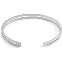 ANCHOR & CREW Women's Brady Outline Midi Geometric Silver Bangle | Size: 19 cm