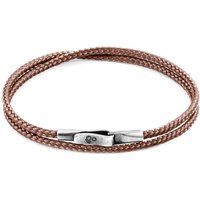 ANCHOR & CREW Men's Liverpool Silver & Rope Bracelet in Copper | Size: 23 cm