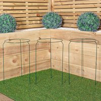 Samuel Alexander Pack of 3 Tom Chambers Urban Metal Herbaceous Garden Plant Support Ring Medium 30cm x 50cm in Dark Green | Size: 30 cm x 50 cm