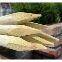 10 x Round Wooden Fence Posts Stakes HC4 Pressure Treated 1.2m tall x 50mm diameter