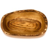 Verano Spanish Ceramics Olive Wood Natural Grained Rustic Handmade Oval Bowl Medium L 29-31cm