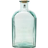 Verano Spanish Ceramics Glass Antique Clear Embossed Home Décor Large Bottle w/ Cork 4.6L