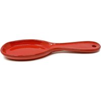 Verano Spanish Ceramics Selena Glazed Hand Dipped Kitchen Dining Utensil Spoon Rest (L) 27cm in Red