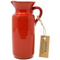 Verano Spanish Ceramics Selena Glazed Hand Dipped Kitchen Dining Rustic Bottle 0.5L (H) 18cm in Red
