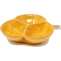 Verano Spanish Ceramics Selena Glazed Hand Dipped Kitchen Dining Snack Trio Dish Medium (D) 18cm in Orange