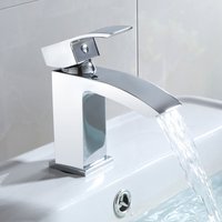 Chrome Bathroom Luxury Basin Sink Mono Mixer Waterfall Single Lever Tap