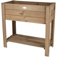 idooka Garden Raised Planter Wooden Outdoor Bed Box Container Flowers Plant Pots & Planters in Brown