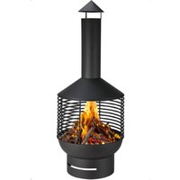 idooka Chiminea Fireplace with Base & Top in Black