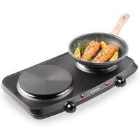 Emperial Electric Double Hot Plate Cooker 2250W in Black