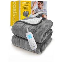 Cosi Home Fleece & Sherpa Electric Heated Throw in Grey | Size: Single