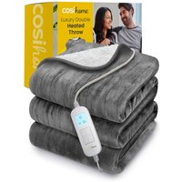 Cosi Home Fleece & Sherpa Electric Heated Throw in Grey | Size: Double