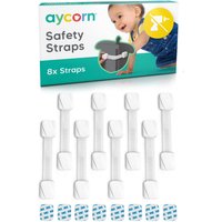 Aycorn Non-Magnetic Baby Safety Straps (8 Pack) in White