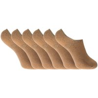 Sock Snob Women's 6 Pack Anti Sweat Bamboo Liner Ankle Socks with Grips in Beige | Size: 4-7