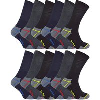 Sock Snob Men's 12 Pairs Heavy Duty Cushioned Work Socks for Steel Toe Boots | Size: 6-11