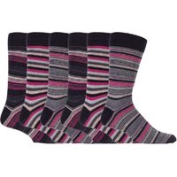 Sock Snob Men's 6 Pack Colourful Striped Patterned Dress Cotton Socks in 7 Styles in Red | Size: 6-11