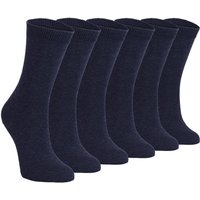 6 Pack Plain Soft Solid Coloured Cotton Socks