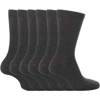 Sock Snob Men's 6 Pack Plain Soft Solid Coloured Cotton Socks in Grey | Size: 4-6