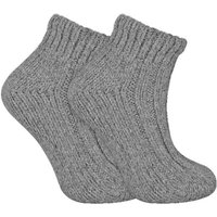 Sock Snob Women's 1 Pack Chunky Ribbed Low Cut Wool Blend Ankle Socks in Grey | Size: 4-8