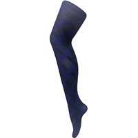 Sock Snob Women's 1 Pack Coloured 80 Denier Opaque Patterned Soft Tights in Indigo | Size: 8-10
