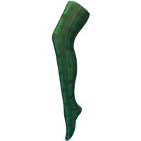 Sock Snob Women's 1 Pack Coloured 80 Denier Opaque Patterned Soft Tights in Green | Size: 18-22