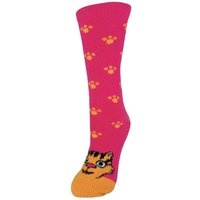 Sock Snob Women's 1 Pack Fluffy Animal Pattern Slipper Socks with Grips in Pink | Size: 4-8