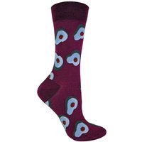 Sock Snob Women's 1 Pack Cotton Novelty Design Fruit Socks in Purple | Size: 4-8