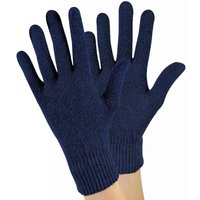 Sock Snob Women's Knitted Magic Thermal Wool Gloves for Cold Weather in Navy