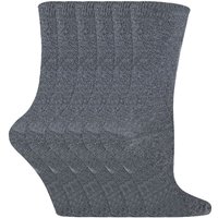 Sock Snob Men's 6 Pack Plain Solid Coloured Cotton Socks in Grey | Size: 12-3
