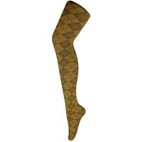 Sock Snob Women's 1 Pack Coloured 80 Denier Opaque Patterned Soft Tights in Yellow | Size: 8-10