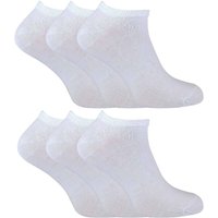 Sock Snob 6 Pairs Cotton Low Cut Ankle Socks in White | Size: 4-5