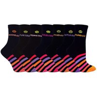 Sock Snob Women's 7 Pack Novelty Days of The Week Socks Ideal for School in Black | Size: 9-12
