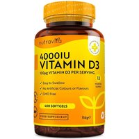 Nutravita Vitamin D3 4000IU (100ug) Softgel Capsules 400 Days Supply in White