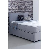 The Shire Bed Company Dale 1000 Pocket Sprung Mattress plus 2 drawer Divan set including Plain Headboard in Grey | Size: Double