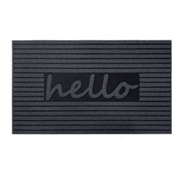 Nicoman Embossed Hello Rubber Indoor & Outdoor Door Mat in Dark Grey | Size: 44 cm x 75 cm